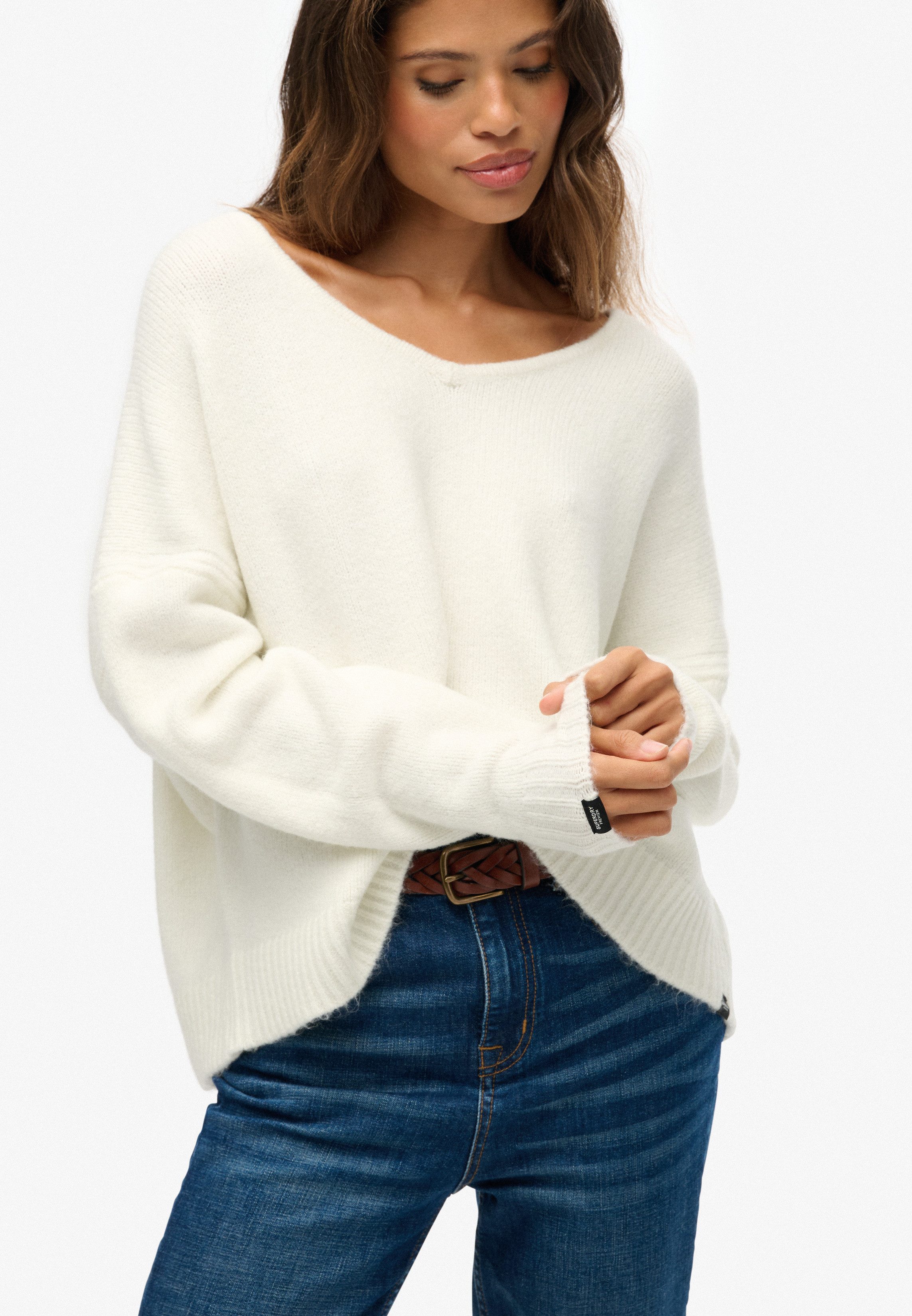 Superdry Strickpullover BRUSHED OS V NECK JUMPER günstig online kaufen