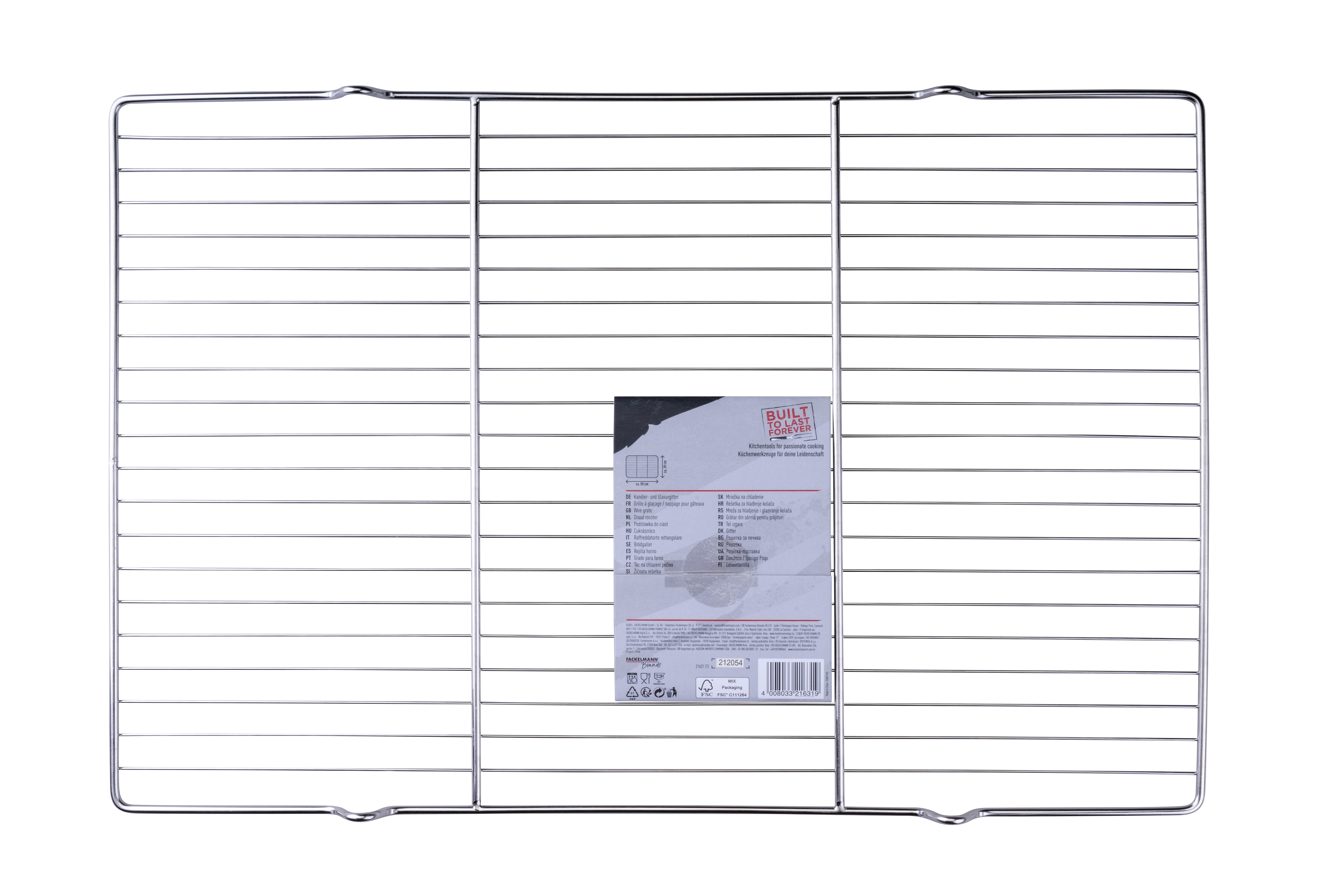 FMprofessional Küchenrost Glasurgitter aus Edelstahl, 59x39 cm, (1-tlg), Ideal zum Auskühlen, Dekorieren und Kandieren von Kuchen und Muffins