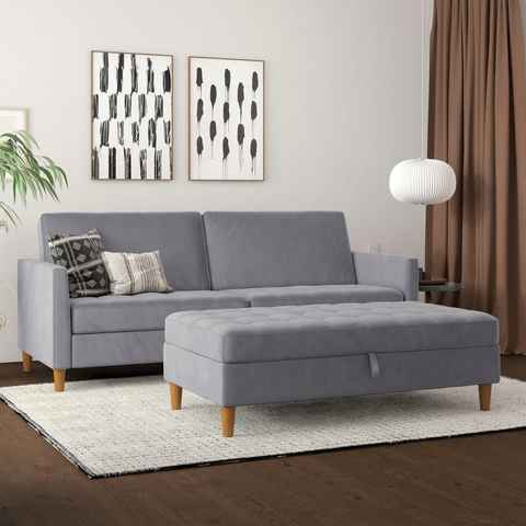 Dorel Home 3-Sitzer Presley, Sofa mit Bett-Funktion und verstellbarer Rückenlehne