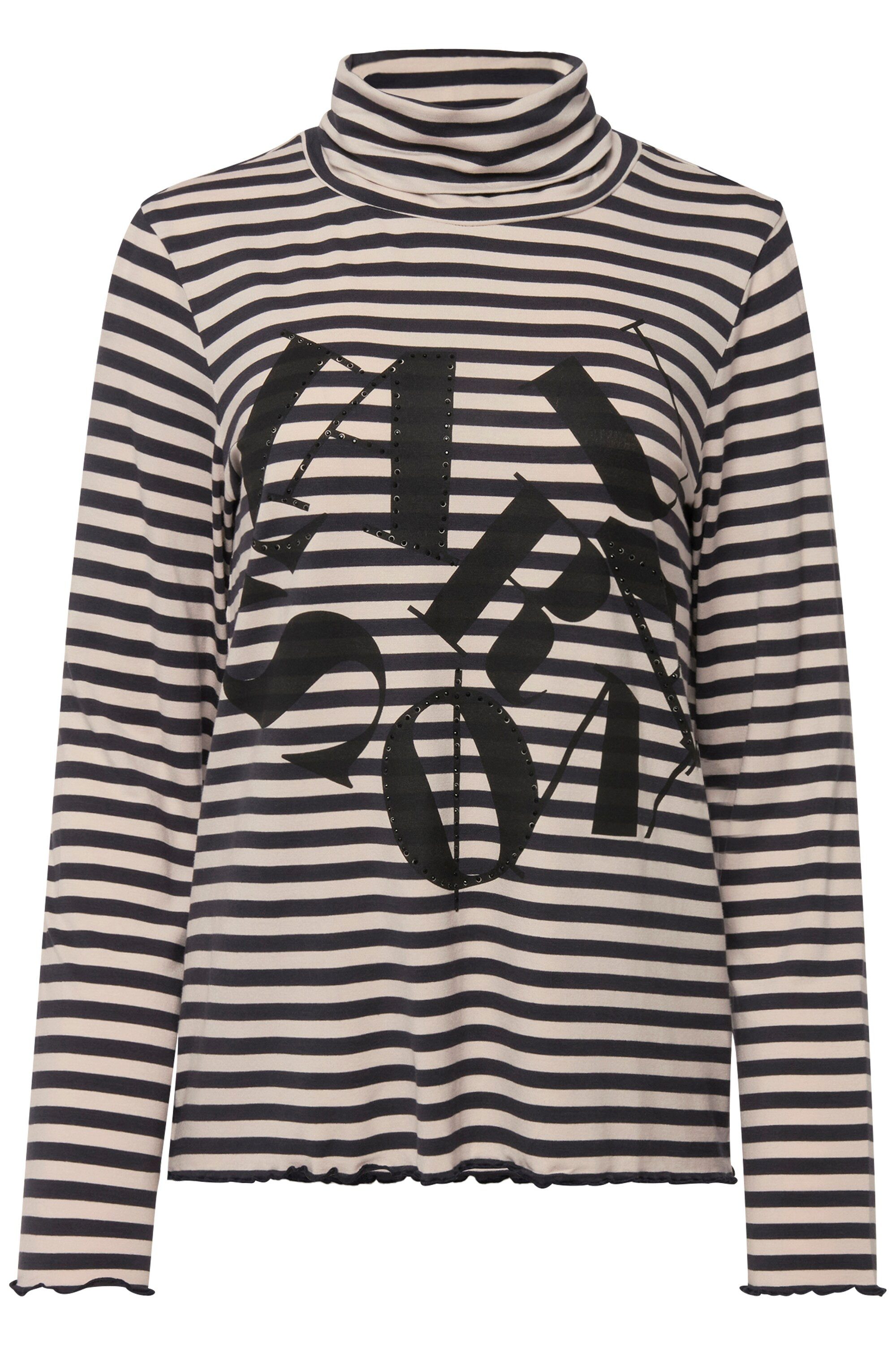 Laurasøn Longsleeve Ringelshirt Laurason Motiv Rollkragen günstig online kaufen