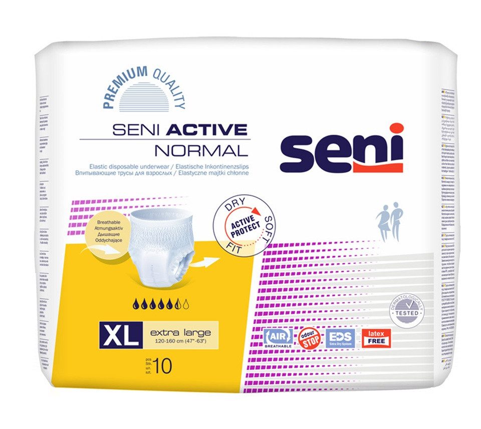 seni Inkontinenz-Pants Seni active normal 8x 10 Stück, 5,5 von 7 Tropfen, 1100ml, XL Gr.