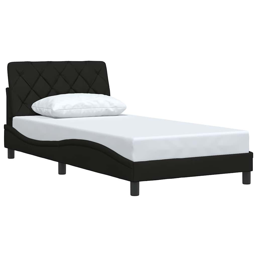 vidaXL Bett Bettgestell ohne Matratze Schwarz 100x200 cm Stoff