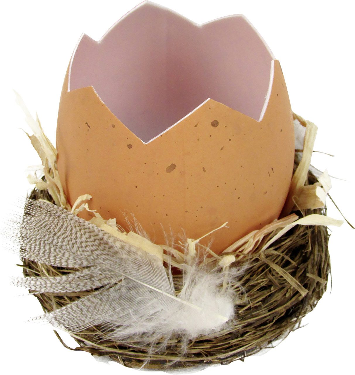 Rodermund Osterfigur Osterdeko Nest mit Ei Kunststoff 7 cm braun