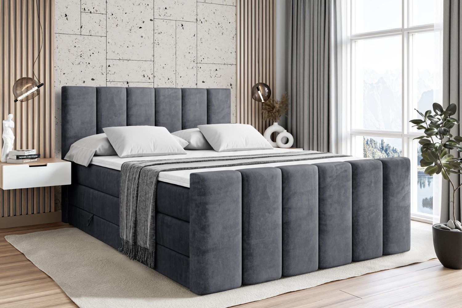 ALTDECOR Boxspringbett BOXI1-Z KING (Multipocket-Matratze H4, günstig online kaufen
