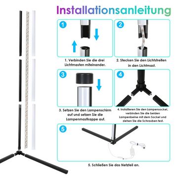 LED Stehlampe 7W LED Stehleuchte Dimmbar Ecklampe RGB Stehlampe Lichtsäule Eckleuchte Leuchte, 7W