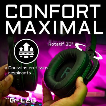 THE G-LAB Korp Promenthium - Kabelloses Gaming-Headset (Ungebundenes Gaming mit herausragendem Stereo-Sound und abnehmbarem, mit NiedrigerLatenz RGB-HintergrundbeleuchtungHochwertigerStereo-Sound)