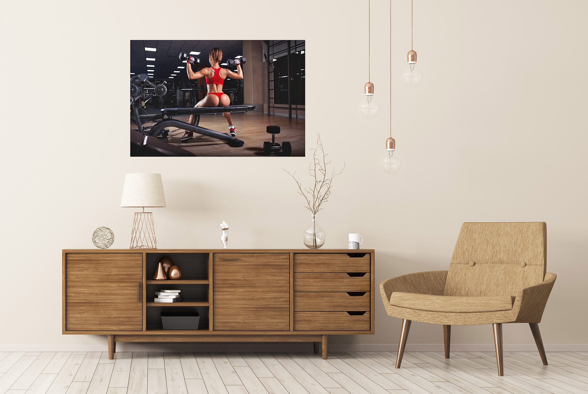 islandburner Poster Sexy Young Fitness Girl Gym Fotodruck