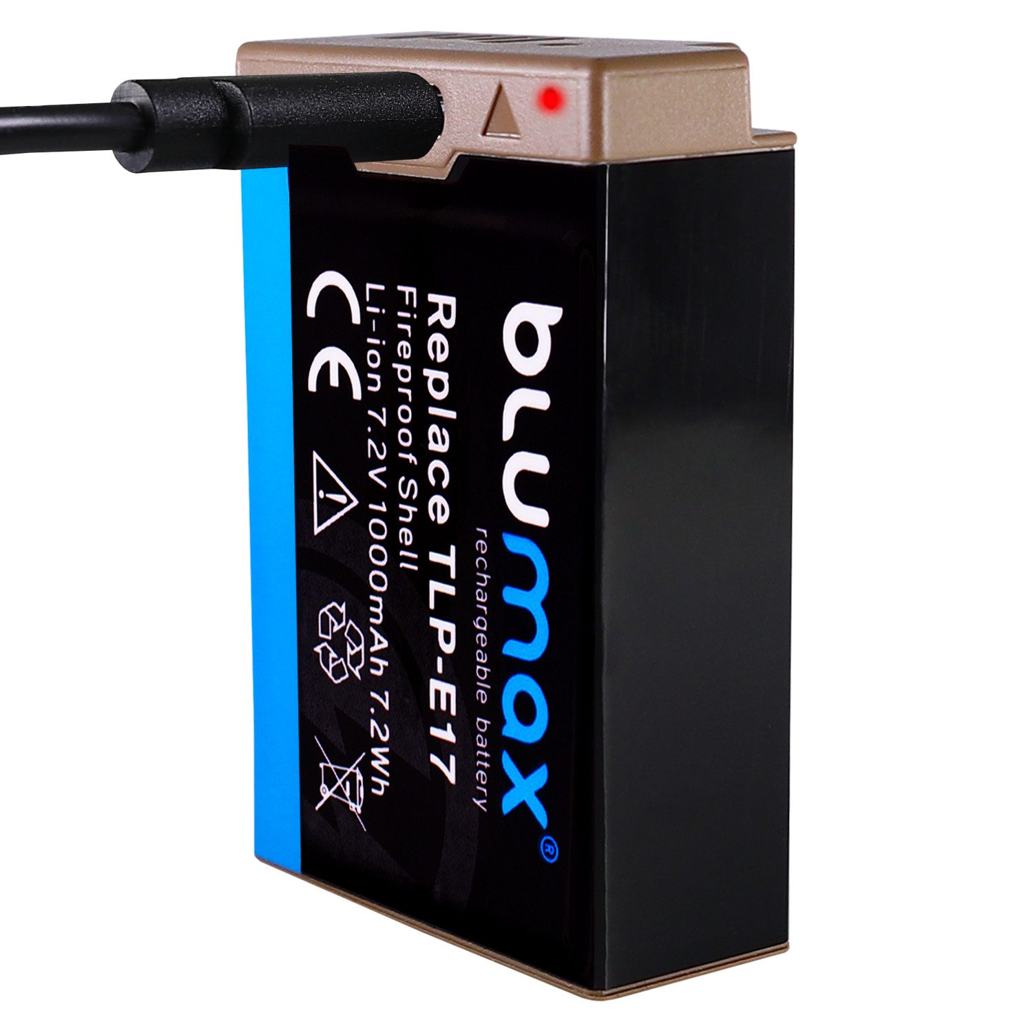 Blumax Akku für Canon LP-E17 EOS RP M3 M6 760D R8 R10 R50 USB-C 1000 mAh Kamera-Akku