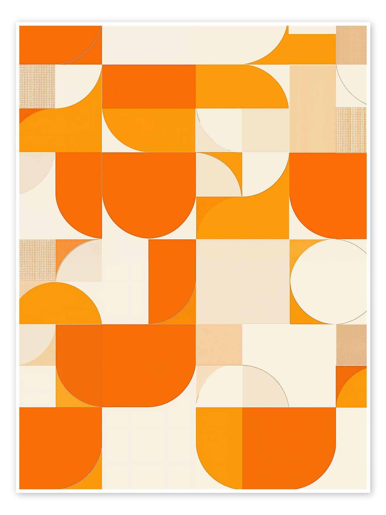 Posterlounge Wandbild Oranges Bauhaus Muster, Frank Daske, erhältlich als Poster, Leinwandbild, Wandsticker oder Acrylglasbild