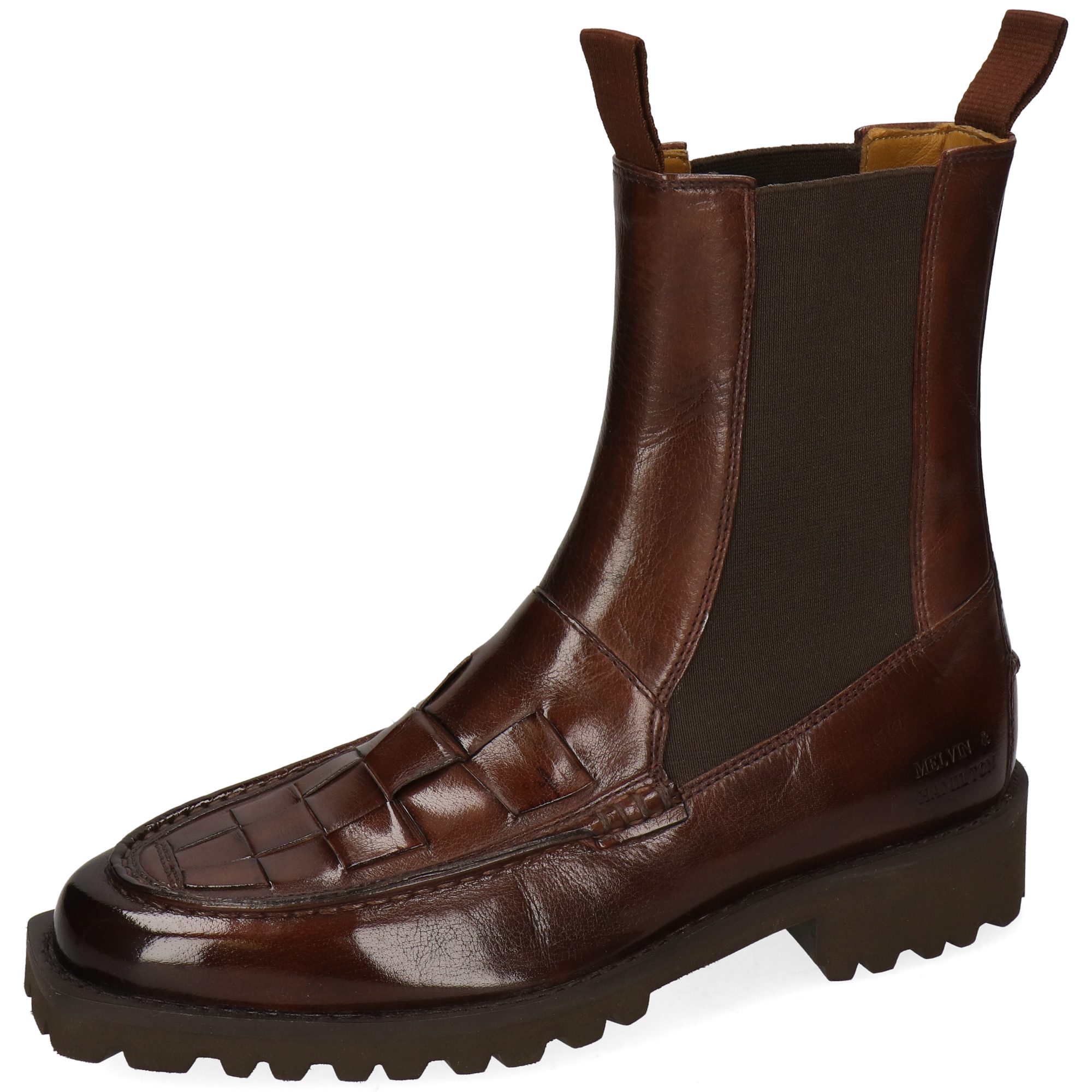 Melvin & Hamilton Gianna 20 Leder-Chelsea Boots für Damen Stiefelette Plateausohlen, Echtes Leder, Vegetabile Gerbung