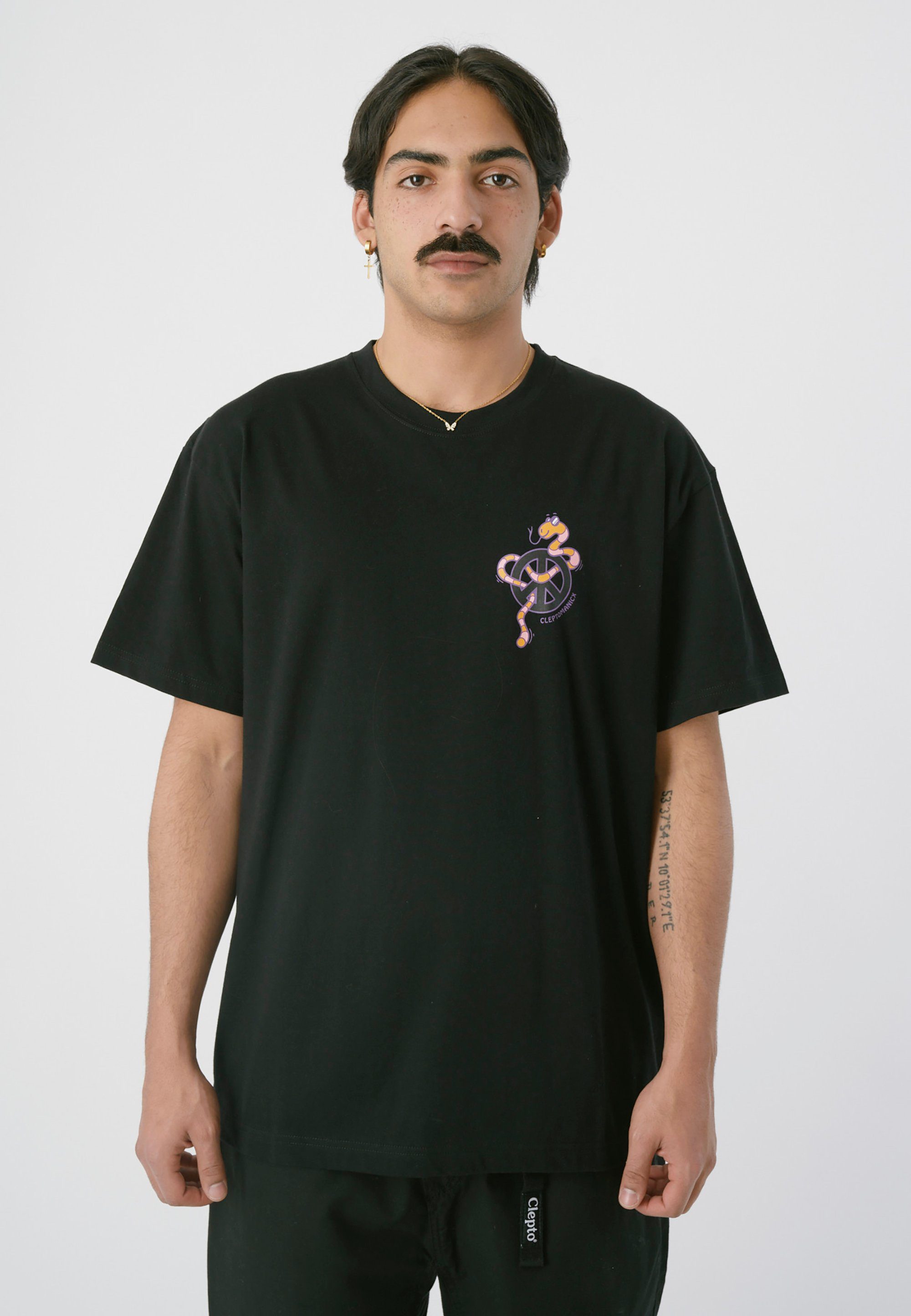 Cleptomanicx T-Shirt Blind Snake mit lockerem Schnitt schwarz