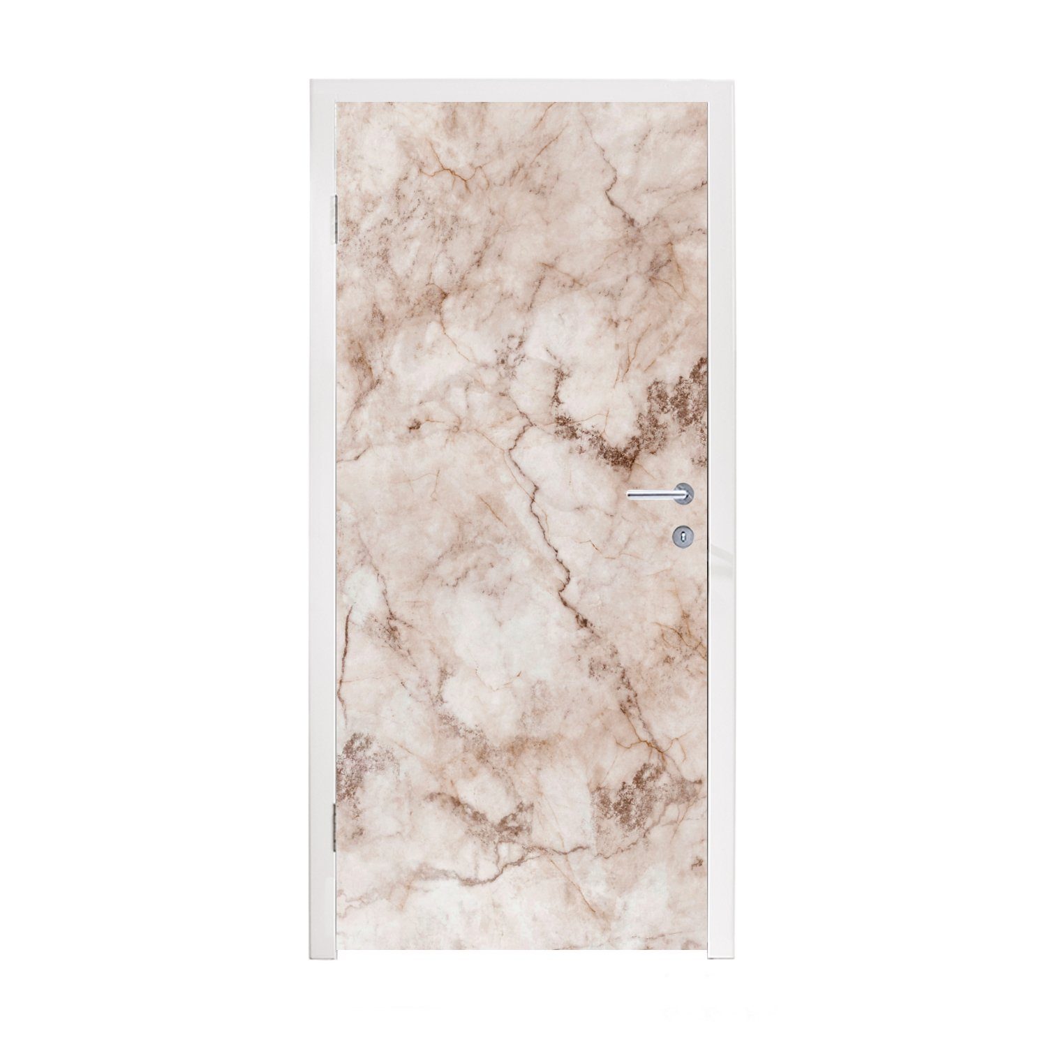 MuchoWow Türtapete Marmor - Luxus - Braun, Matt, bedruckt, (1 St), Fototapete für Tür, Türaufkleber, 75x205 cm