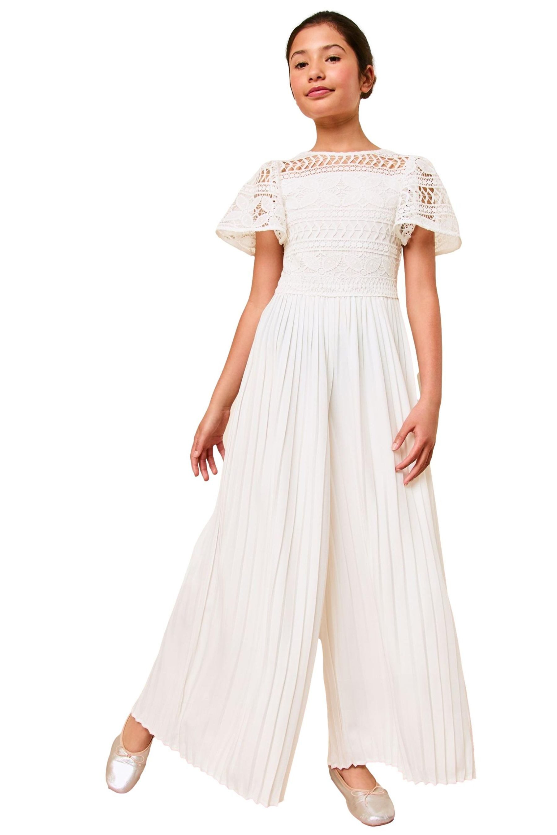 LIPSY Jumpsuit Lipsy Festlicher Spitzen-Jumpsuit mit Flatterärmel (1-tlg)