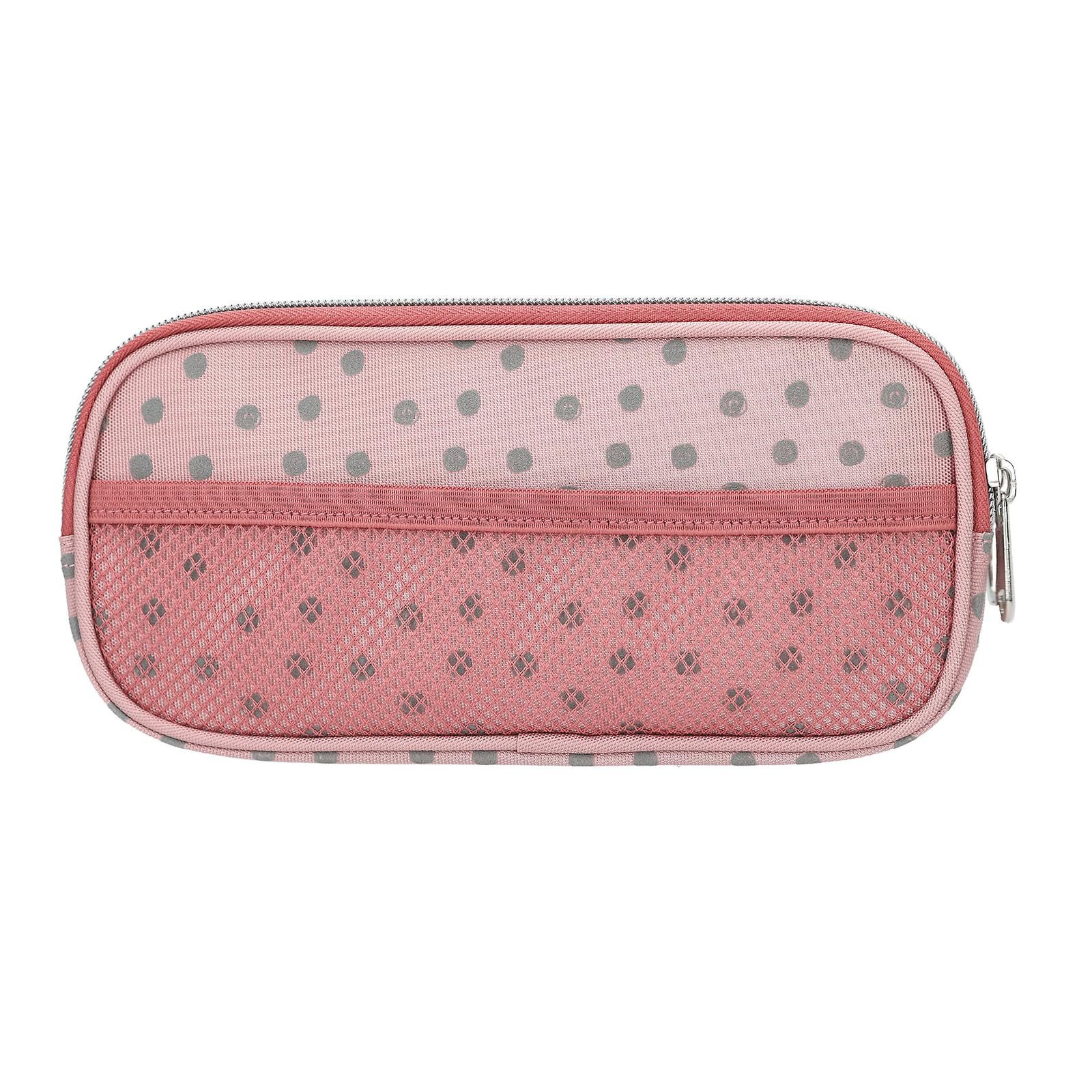Depesche Federmäppchen Schlampertasche Rosa mit Model-Motiv, 25 cm Länge, Dots-Design, ideal für Schule