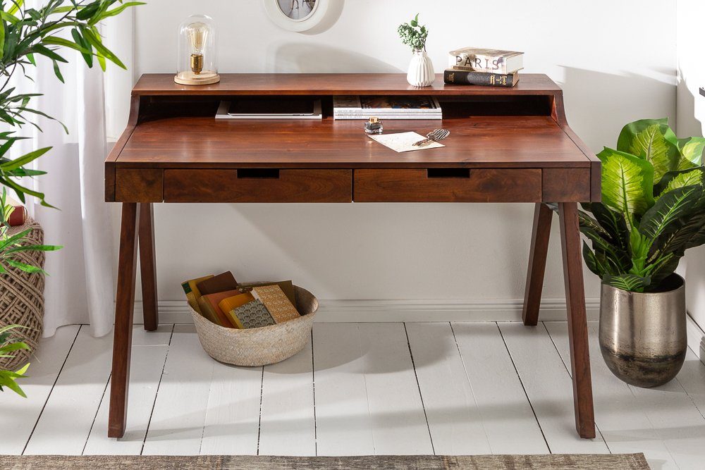 riess-ambiente Schreibtisch MONSOON 120cm Home braun · (1-St), · Office · mit Arbeitszimmer Schublade Massivholz