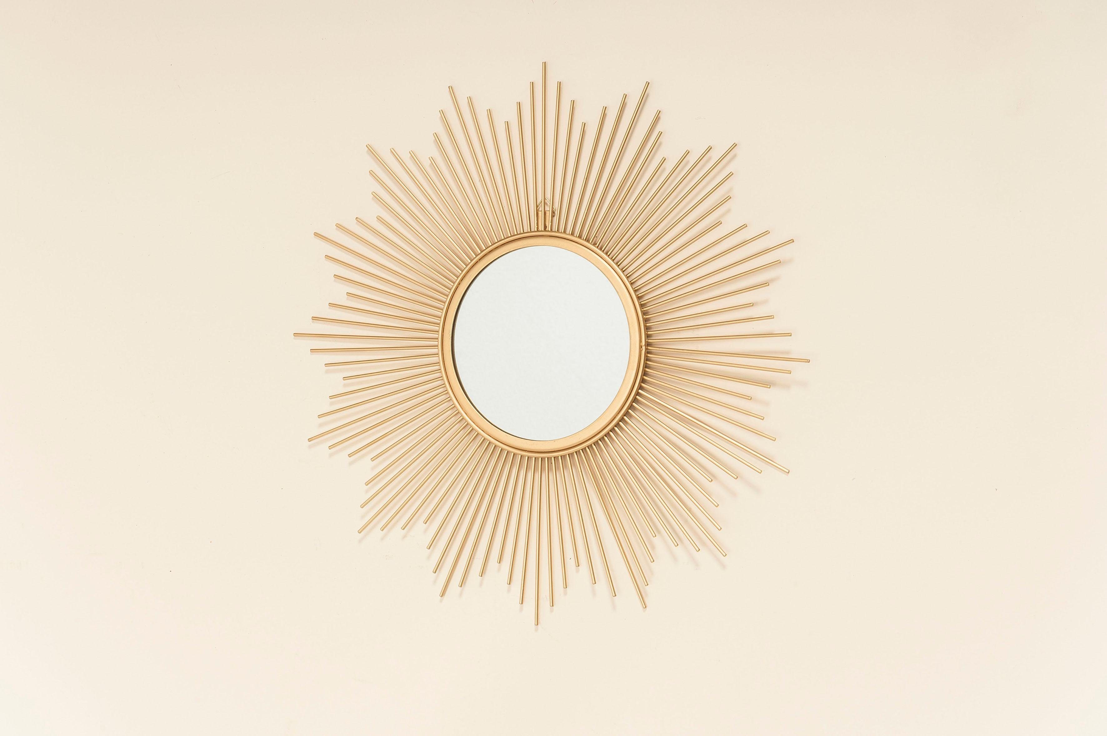 Leonique Dekospiegel Brooklyn, gold, Wandspiegel, Wanddeko, Sonne, Ø 50 cm, Rahmen aus Metall