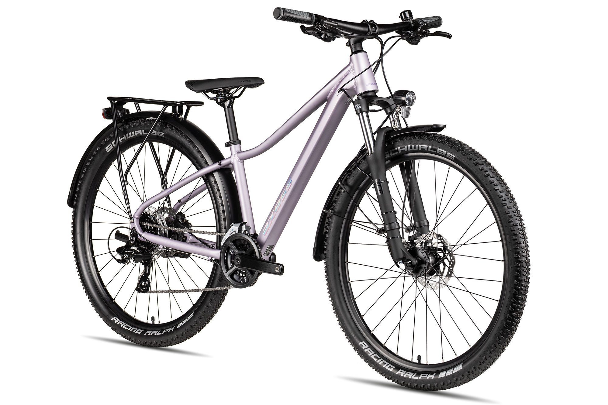Axess Mountainbike Meea DX, 16 Gang Shimano Tourney RD-TX802 Schaltwerk, Kettenschaltung, hydraulische Scheibenbremse violett/rosa