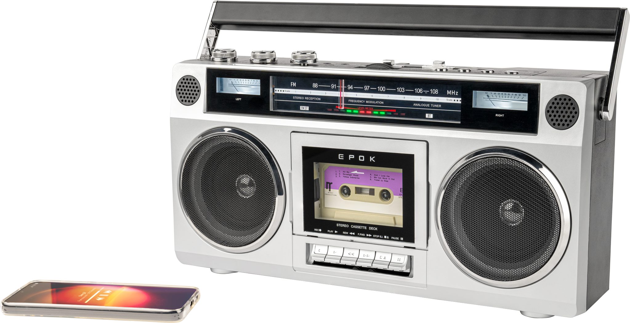 BigBen EPOK - Tragbarer Retro-Blaster mit Radio Bluetooth-Lautsprecher
