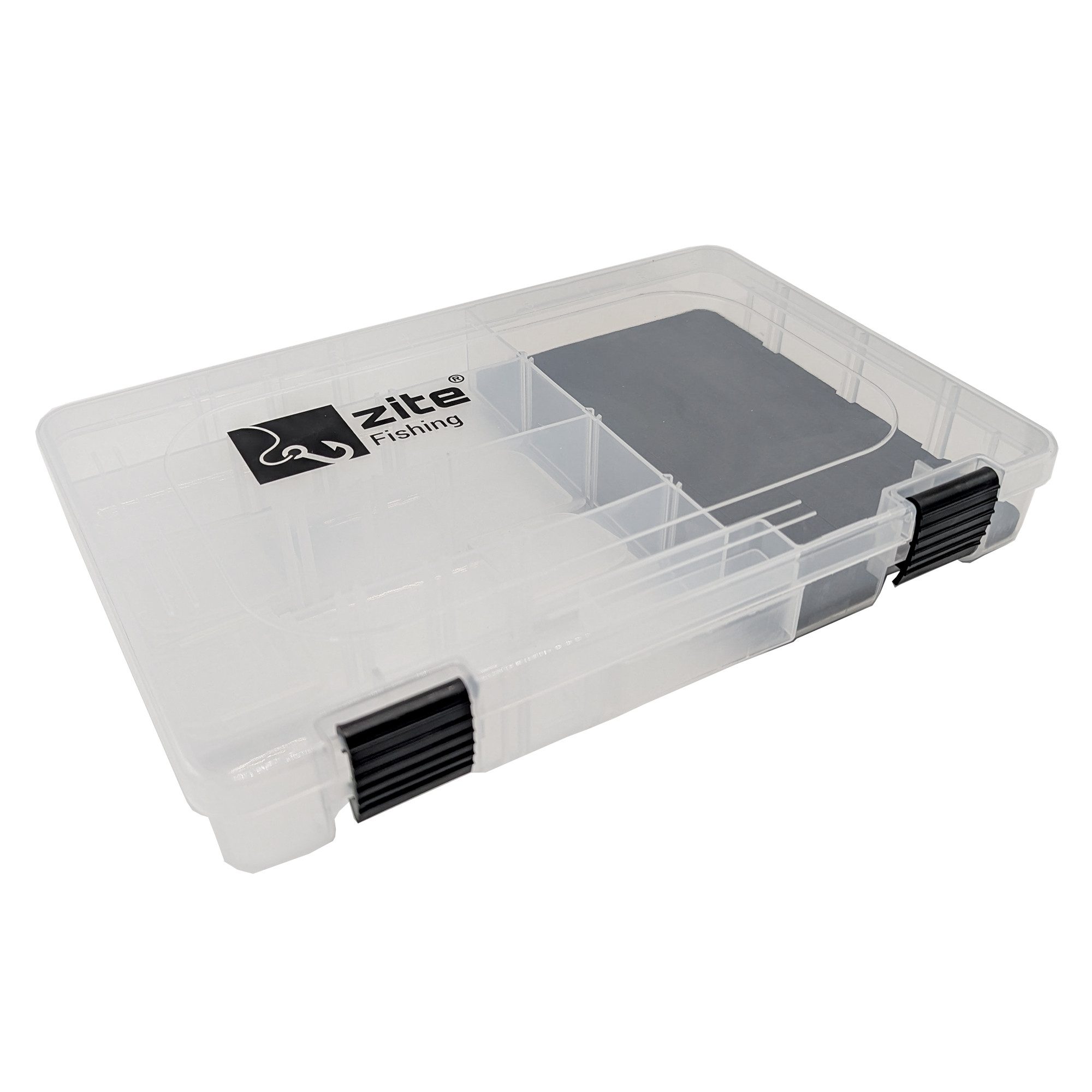 Zite Angelkoffer EVA Tacklebox 27,5x18,5x4,5 cm mit EVA-Schaum-Einlage im Hauptfach