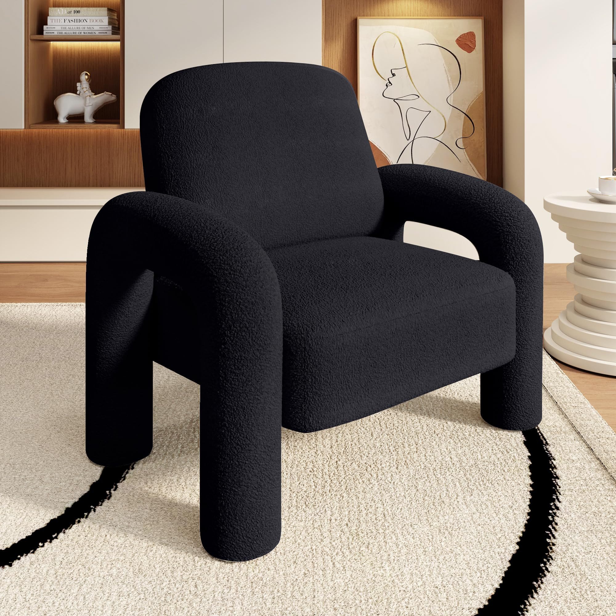 SEYNAR Sessel Moderner Sherpa-Akzent-Sessel, Teddy-Polsterarm-Sofa (1-St), Gemütlicher flauschiger Lesesessel für Wohnzimmer, Schlafzimmer, Ecke