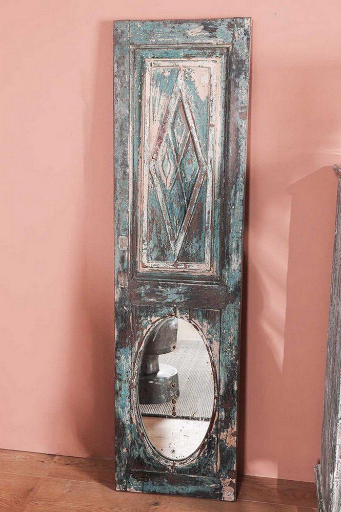 daslagerhaus living Wandspiegel Spiegel Holzplatte Grüntöne