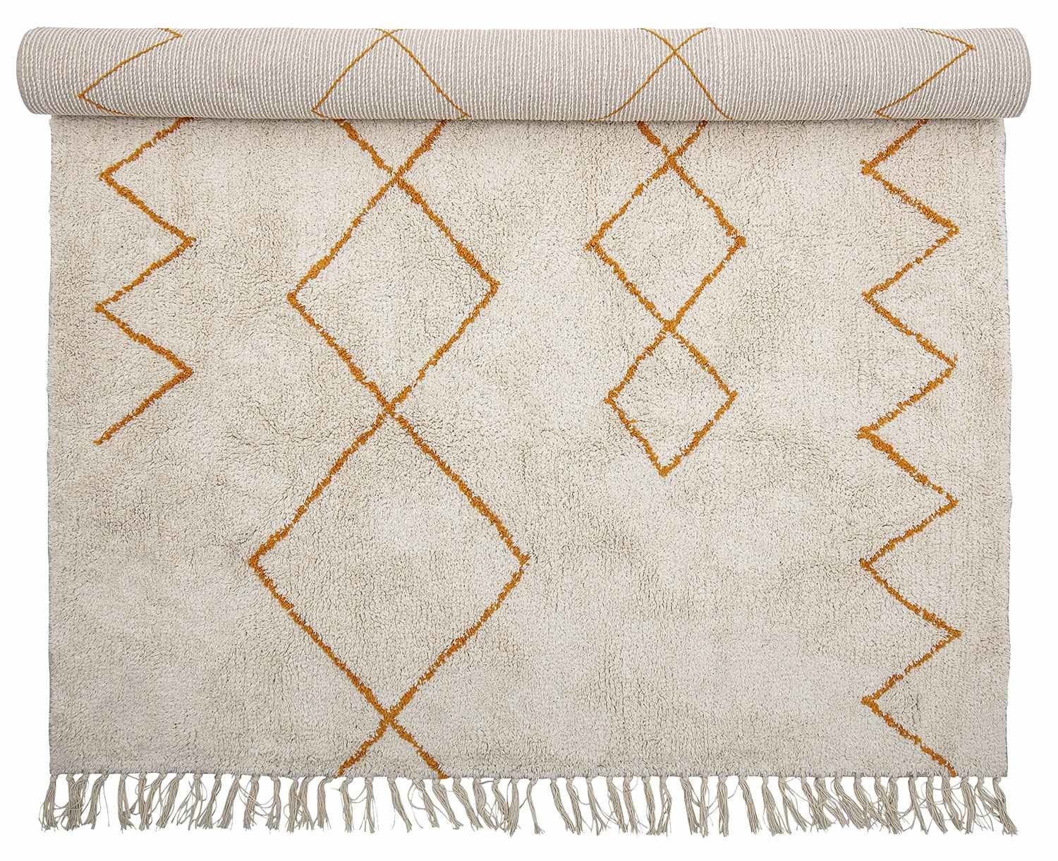 Teppich Baumwolle 140x200 cm natur, gelb