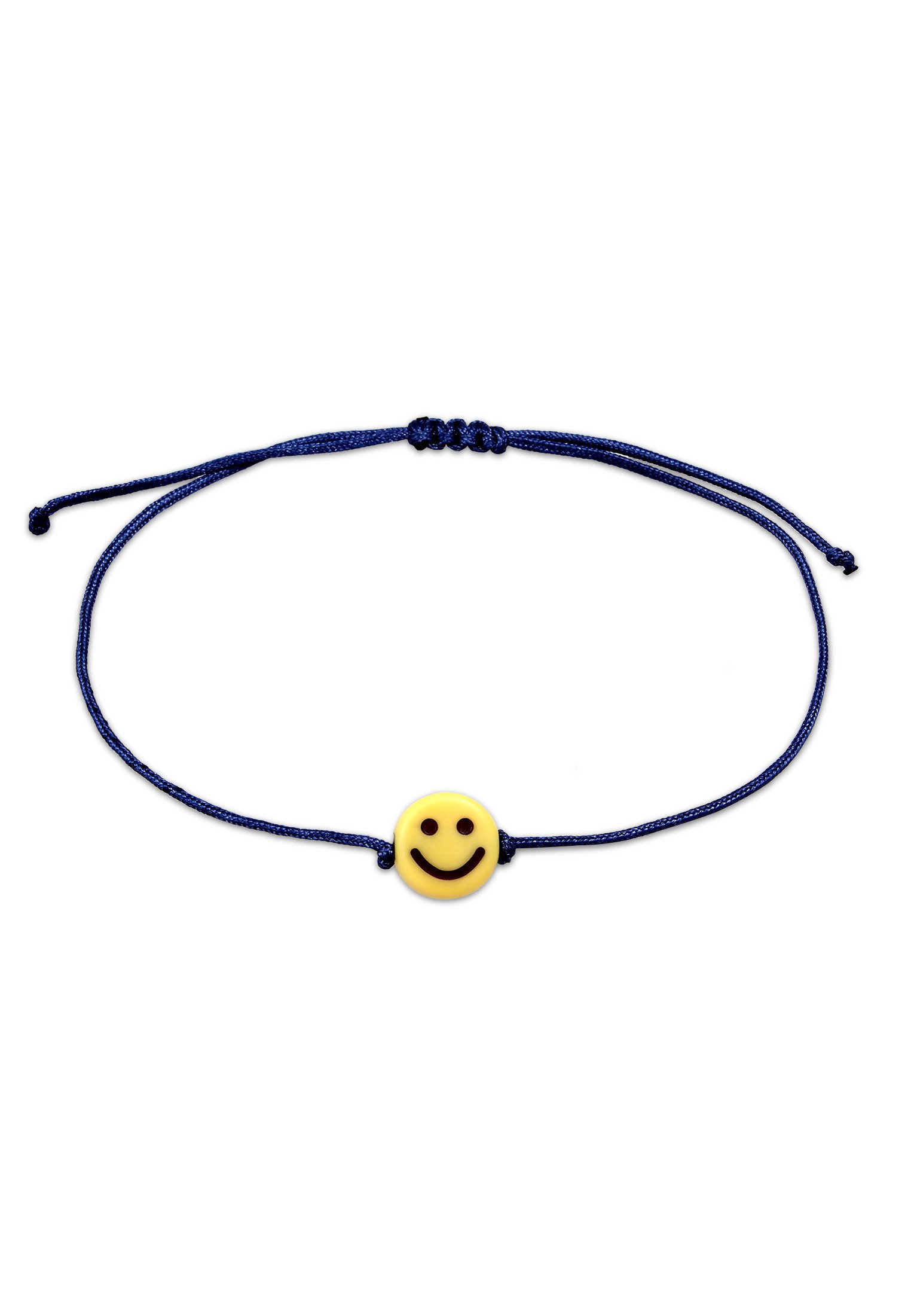 Kuzzoi Bead-Armband-Set Nylon Smiling Emoji Anhänger Bead