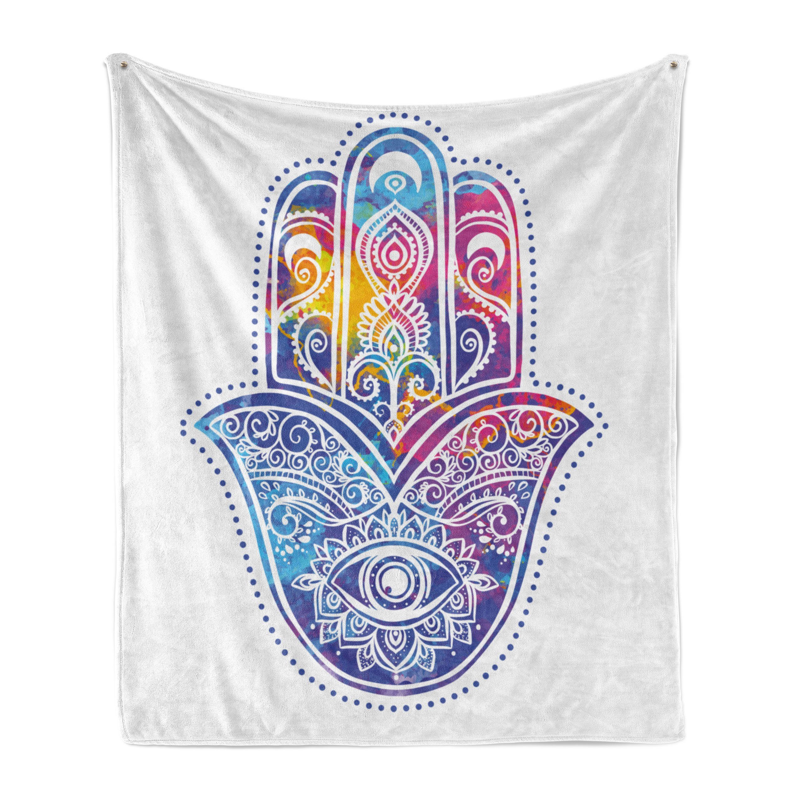 Wohndecke Gemütlicher Plüsch für den Innen- und Außenbereich, Abakuhaus, Hamsa Vibrant Schutzaugen