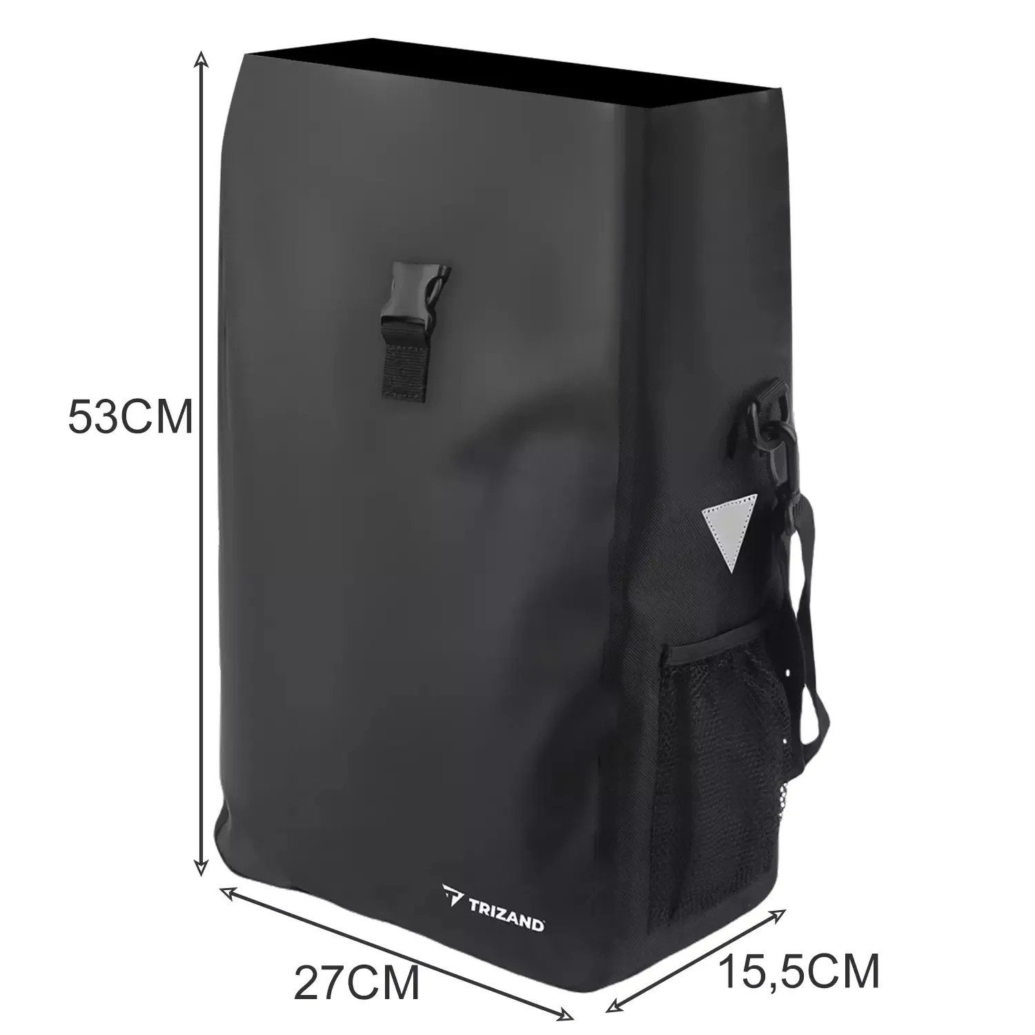 Trizand Fahrradtasche Gepaecktraegertasche Packtasche Radtasche (Spar-Set, 1-tlg., 54 x 27 x 14 cm dicht), wasserdicht, Reflektoren, 15-20 l, Schultergurt