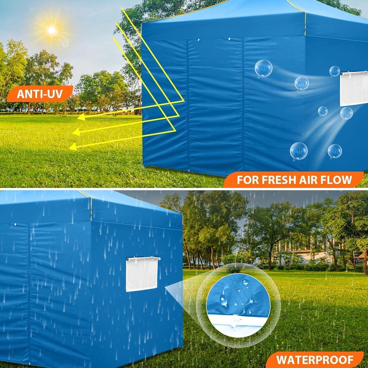 COBIZI Faltpavillon Faltpavillon 3x3m Wasserdicht Stabil mit 4 Seitenwänden Winterfest