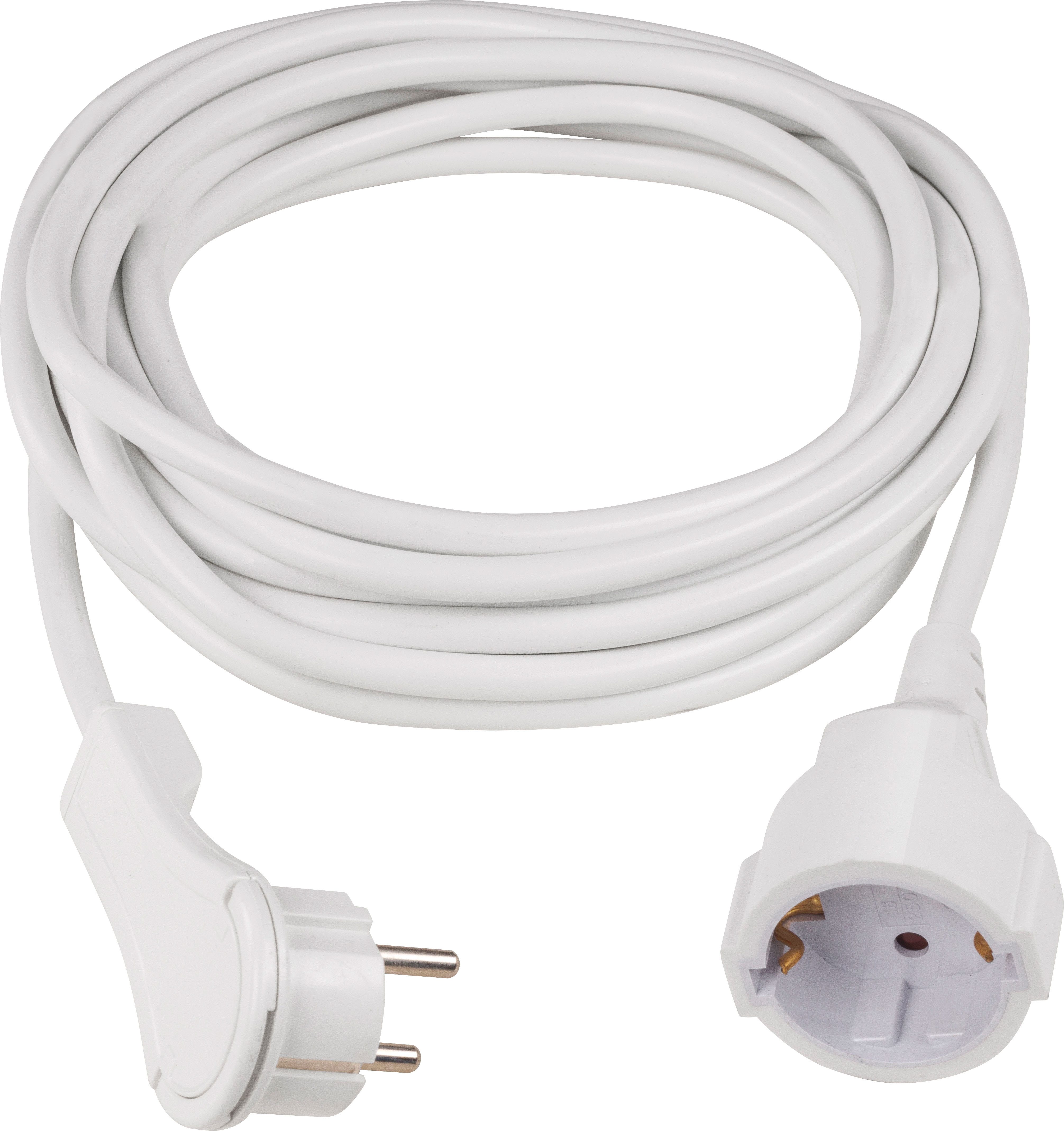 as - Schwabe Verlängerungsleitung mit Flachstecker Schuko Innen Verlängerungskabel, Typ F (Schuko), Flachstecker, Typ F (Schuko) (500 cm)