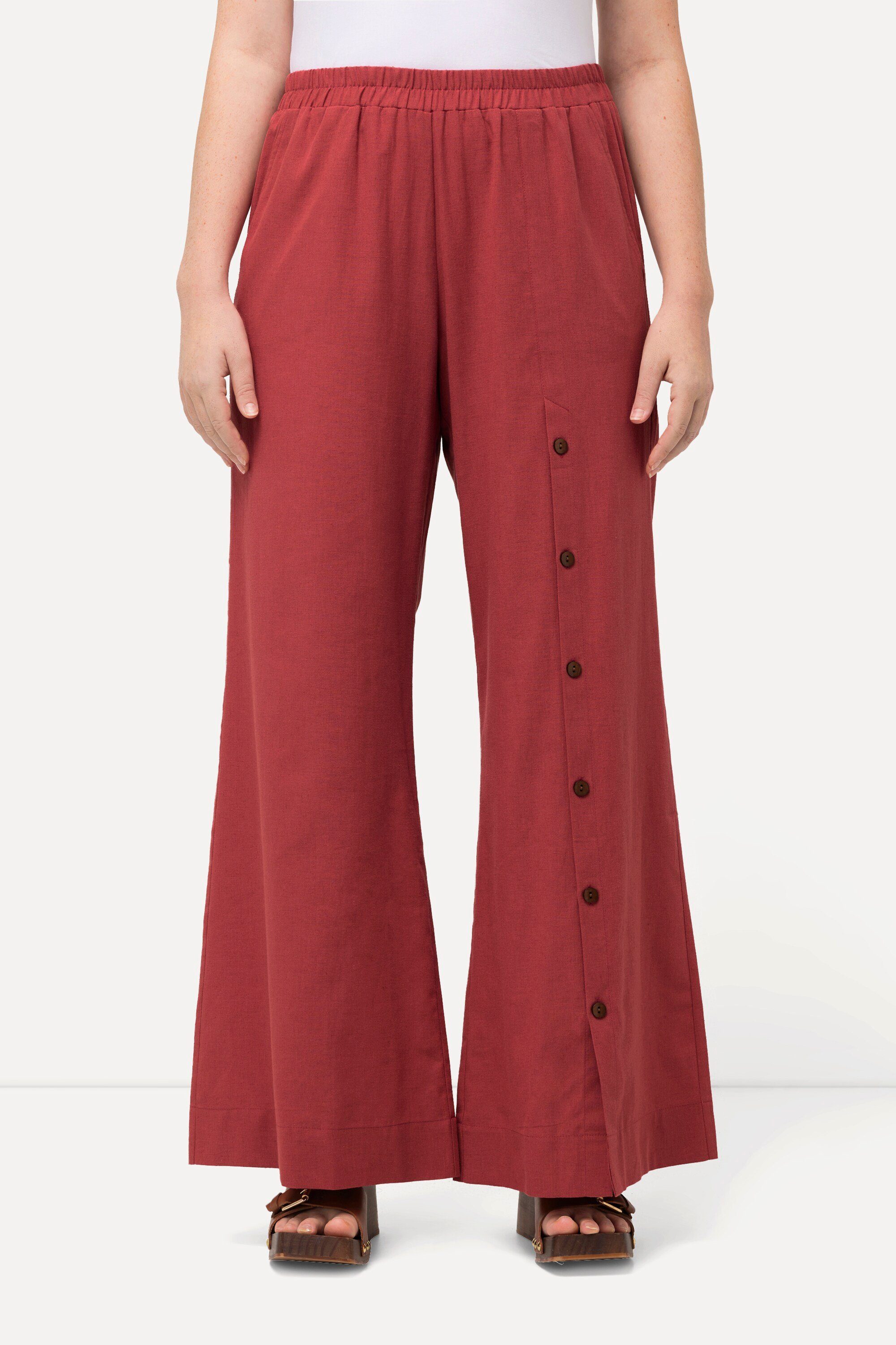 Ulla Popken Schlupfhose Palazzohose Leinenmix Elastikbund günstig online kaufen