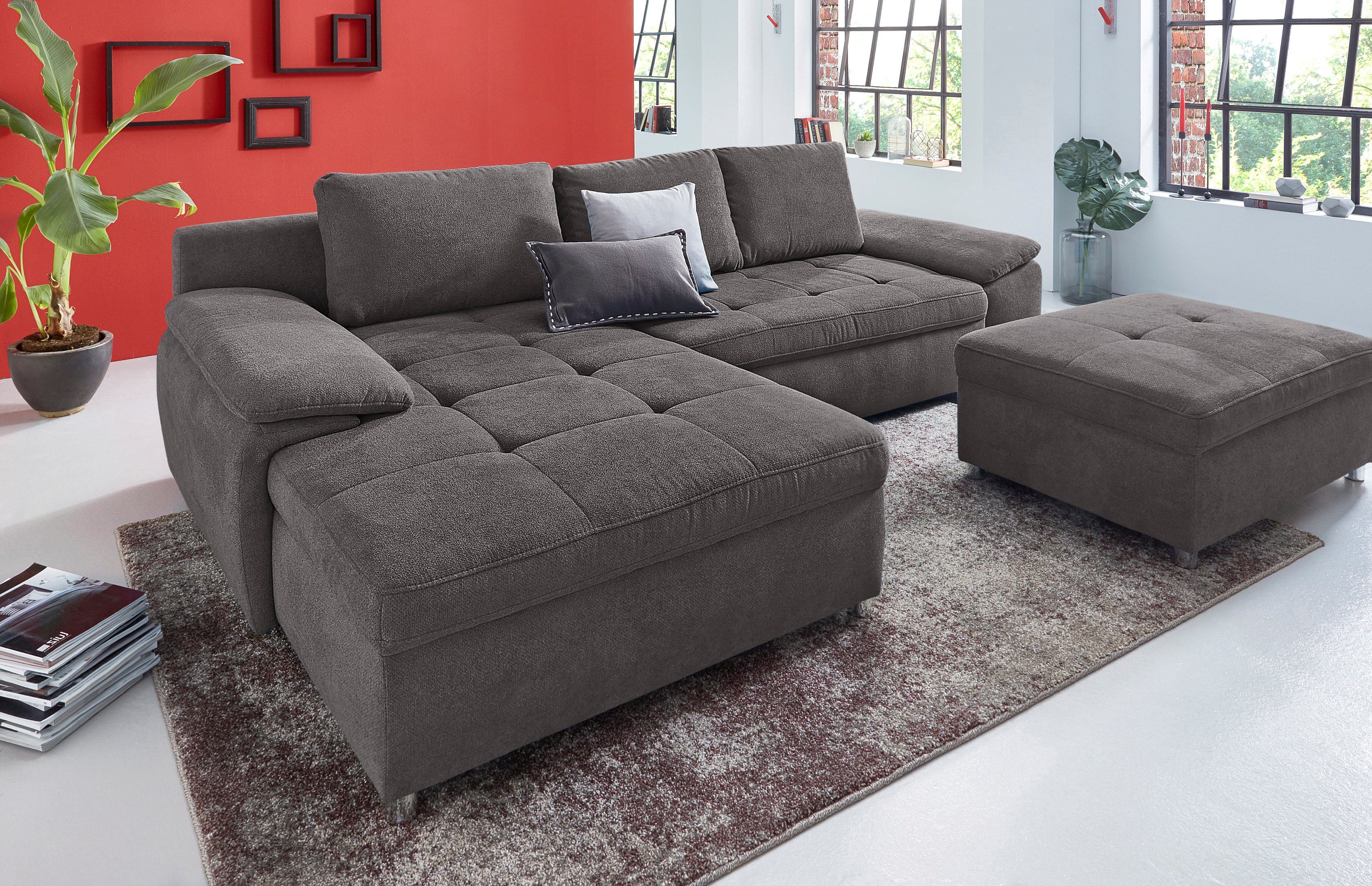 Home affaire Ecksofa Labene L-Form, wahlweise mit Bettfunktion und Bettkasten, auch als XXL-Variante