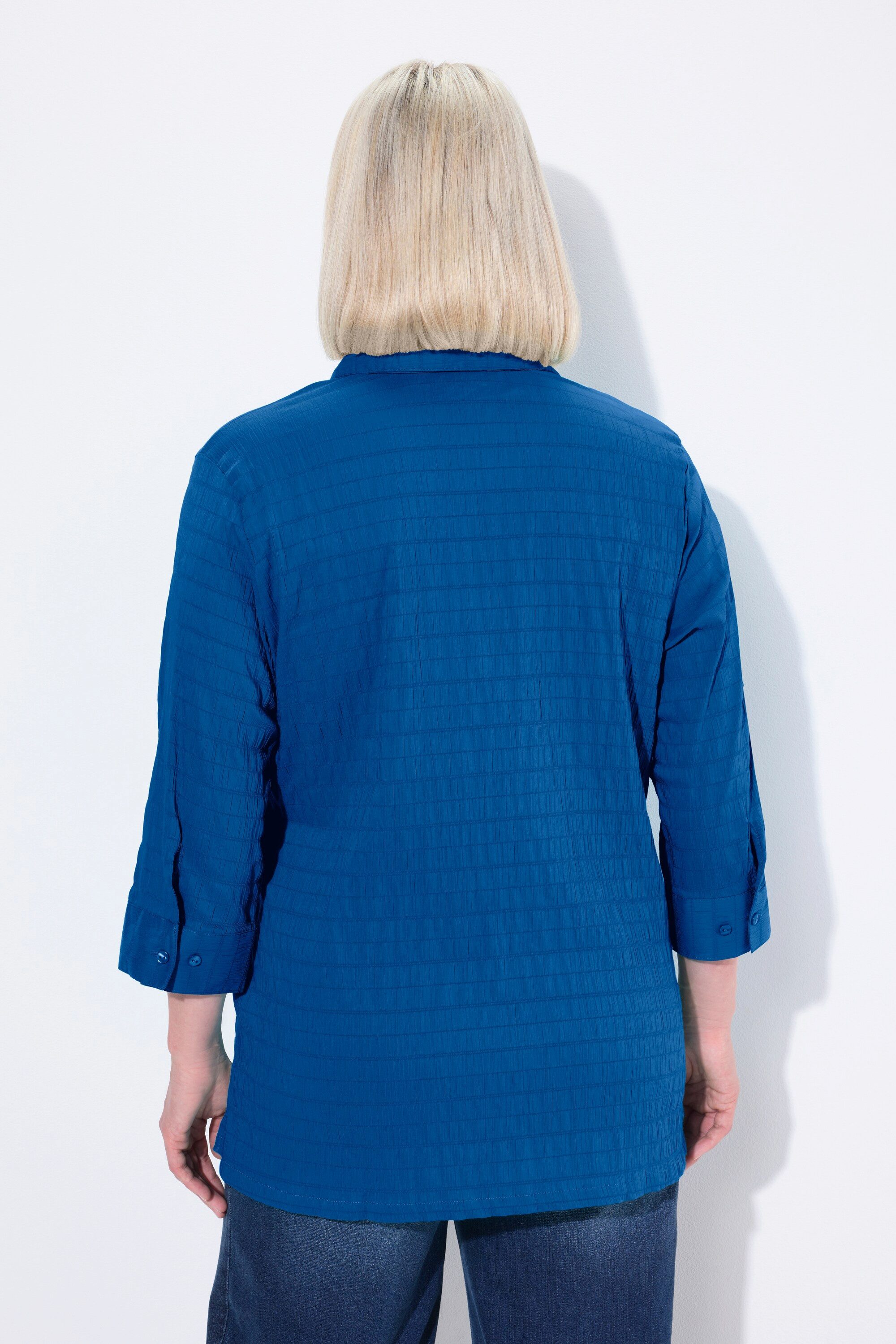 Ulla Popken Hemdbluse Bluse Bubble-Qualität Hemdkragen 3/4-Arm
