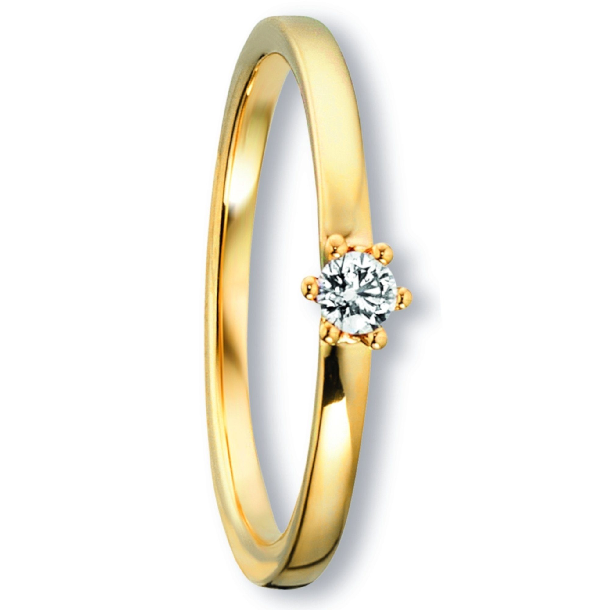 ct Schmuck 0.09 Ring Diamant Brillant Damen Gelbgold, ELEMENT Gold ONE aus 585 Diamantring