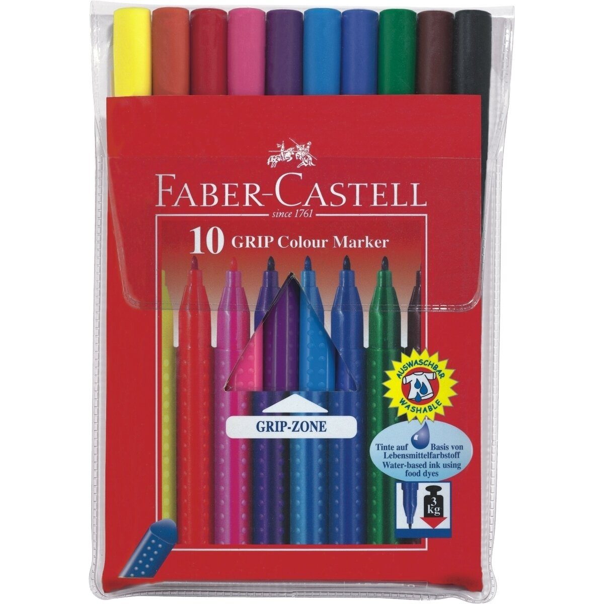Faber-Castell Filzstift Fasermaler Grip Colour VE=10 Farben