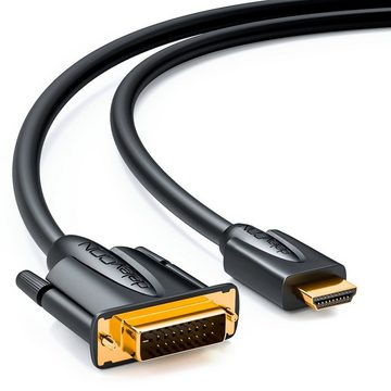 deleyCON deleyCON 2m HDMI zu DVI Kabel 24+1 1080p FULL HD 1920x1080 HDMI-Kabel