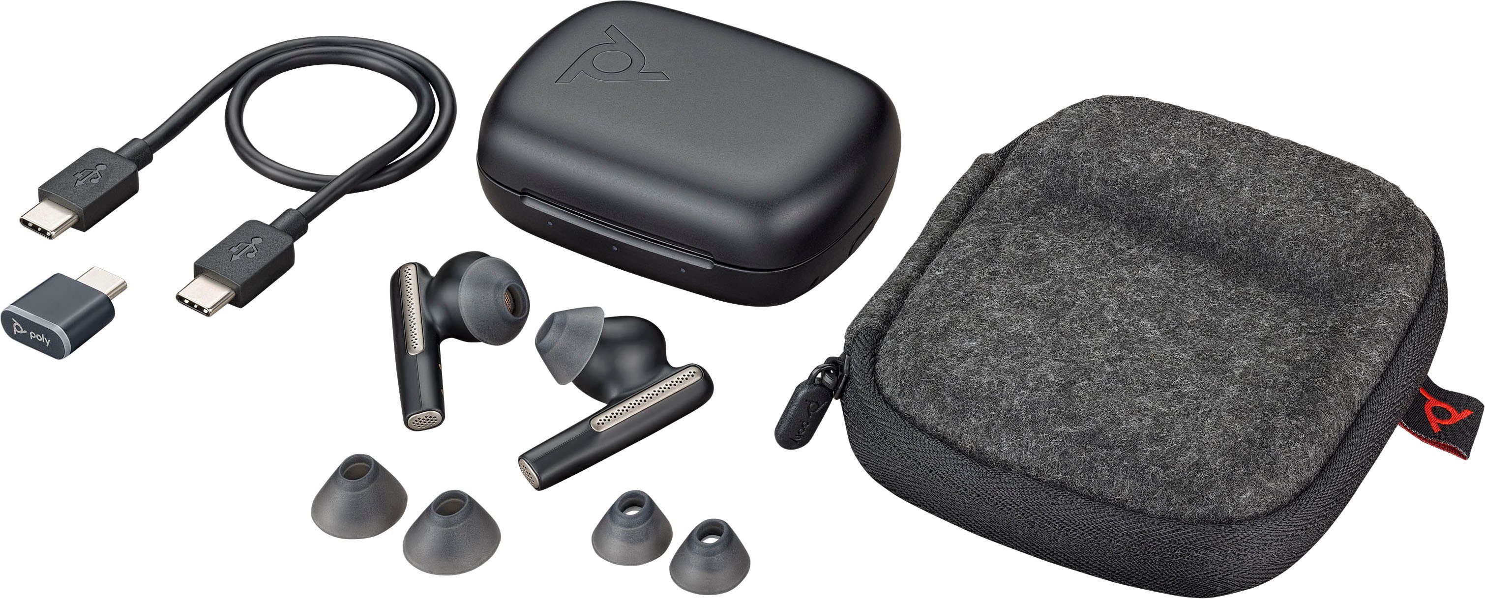 Poly Voyager USB-C/A) 60 wireless In-Ear-Kopfhörer (Active UC Noise Cancelling (ANC), Free