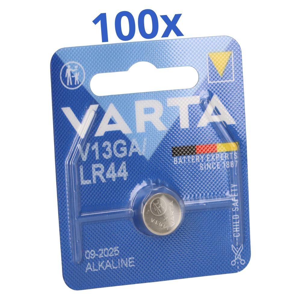 VARTA 100x Varta Knopfzelle Electronics V 13 GA / A76 / LR 44 Alkaline 1,5 Knopfzelle