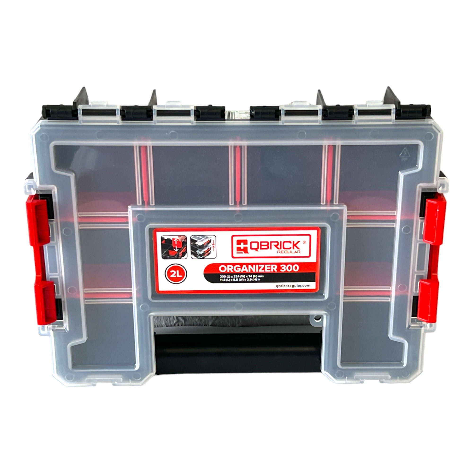 Thumbnail - QBRICK System Werkzeugkoffer Qbrick Systems Regular 300 Organizer 300 x 224 x 74 mm 2 l stapelbar
