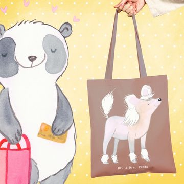 Mr. & Mrs. Panda Tragetasche Chinesischer Schopfhund Lebensretter - Braun Pastell - Geschenk, Chin (1-tlg), Modisches Design