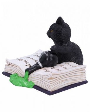 Horror-Shop Dekofigur Schwarze Katze mit Giftfläschchen 10,5cm