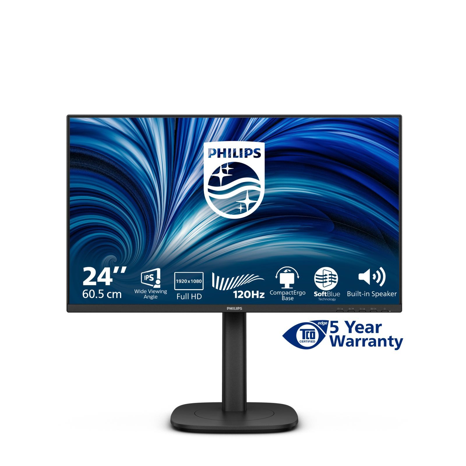 Philips 24B2N3200J - 3000 Series - LED - 60.5 cm (24) (23.8" sichtbar) - 1920 TFT-Monitor (1920 x 1080 px, Full HD, 4 ms Reaktionszeit, 120 Hz, IPS, Lautsprecher, HDCP, Pivot, Höhenverstellbar)