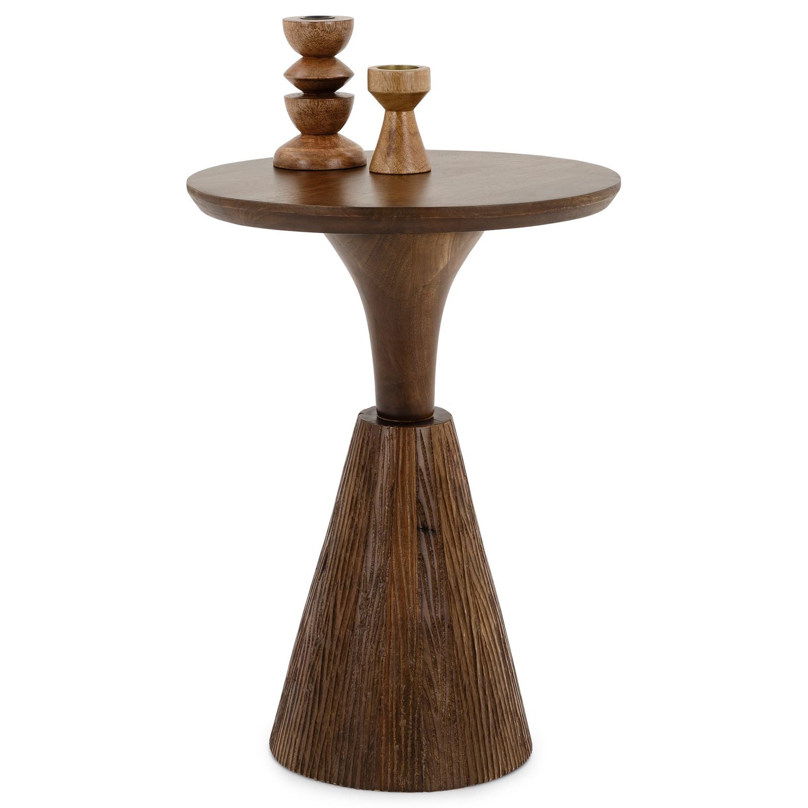 IDIMEX Beistelltisch BHIMA, Couchtisch rund 40 cm aus Mangoholz, skulptural günstig online kaufen