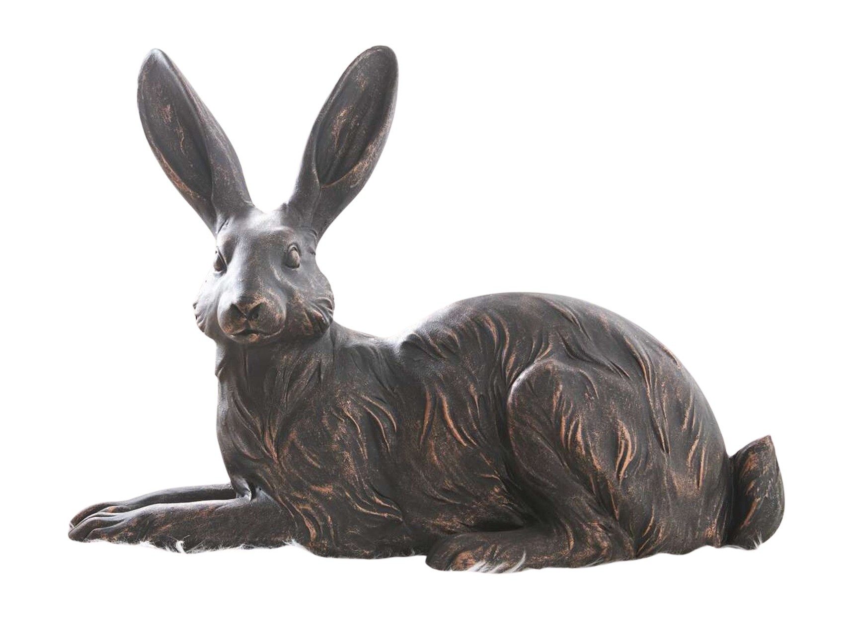 Dekoleidenschaft Osterhase "Copper" Dekofigur Hase liegend aus Polyresin, Antik Design in Kupfer, Osterdeko, Hasendeko, Dekohase, Hasenfigur
