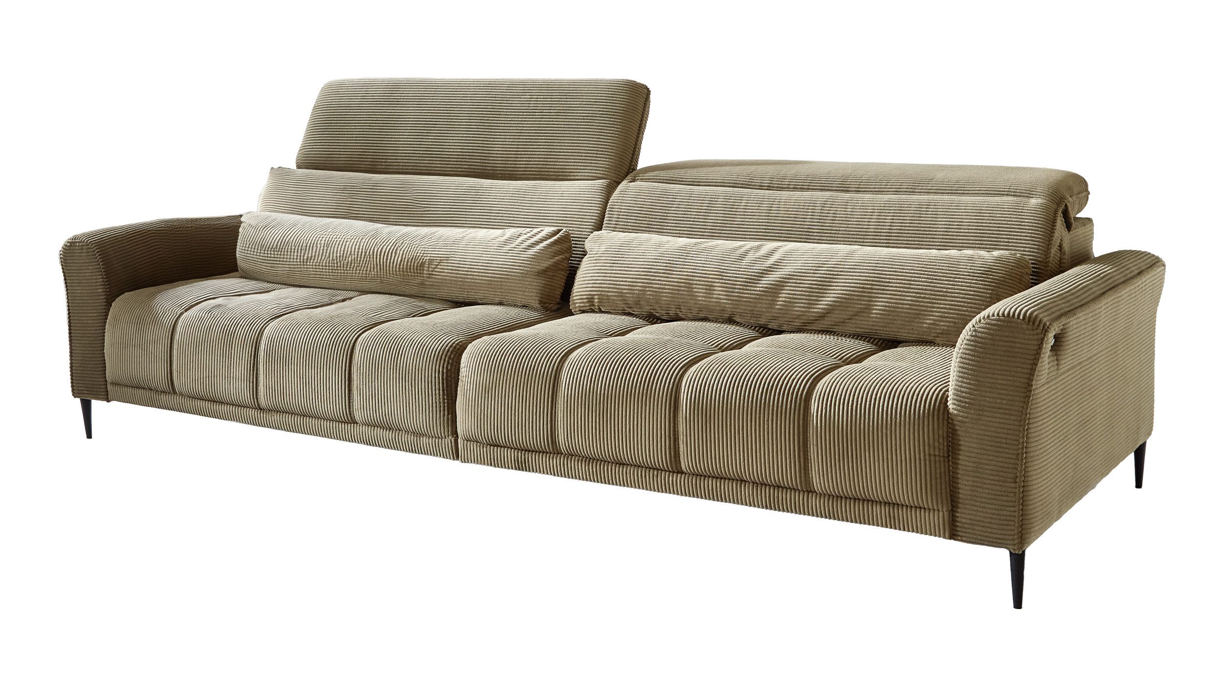 Massivart® Big-Sofa LOGAN Cord grün, beige, grau, rost 280 cm / 4-Sitzer, S günstig online kaufen