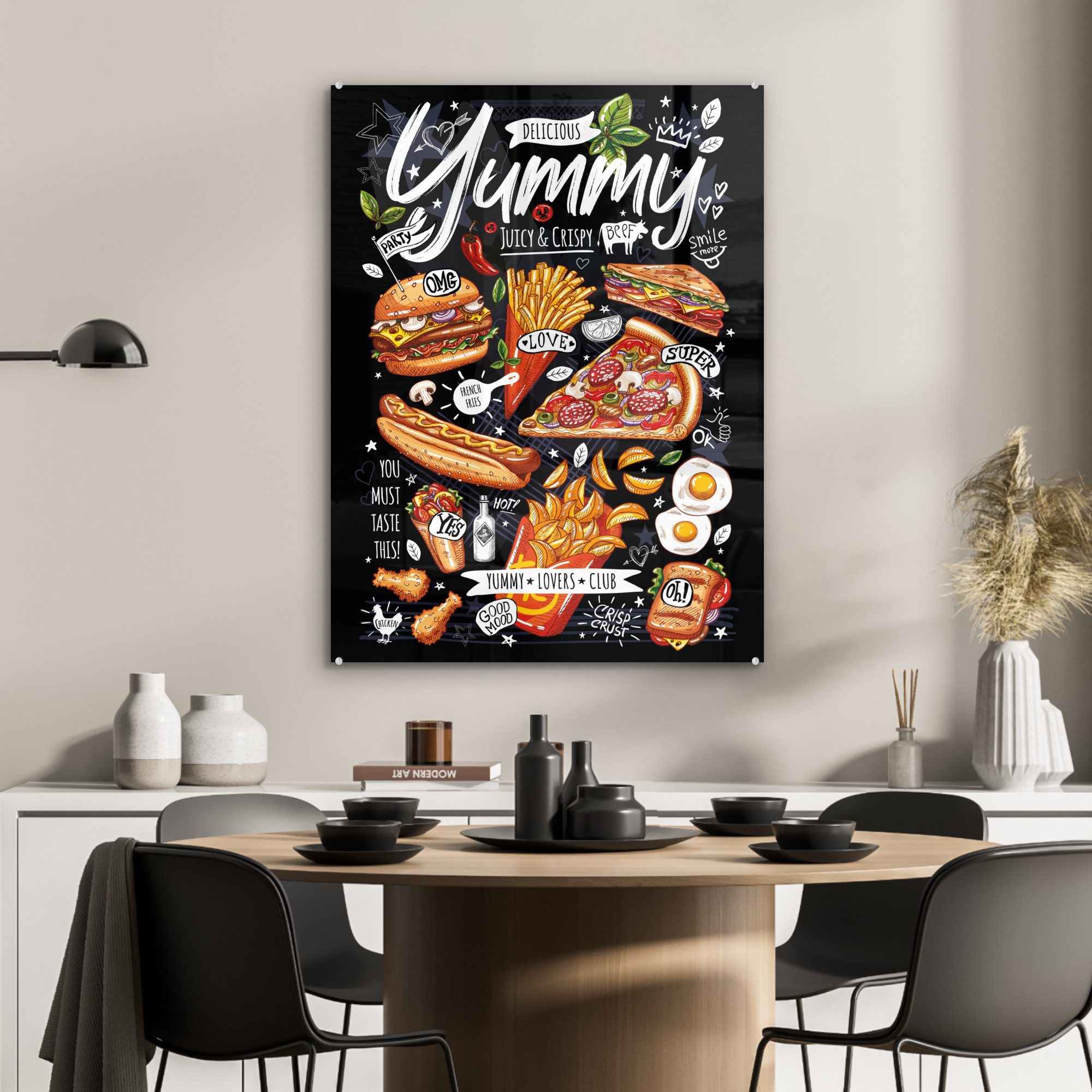 MuchoWow Acrylglasbild Schnellimbiss - Speisekarte - günstig online kaufen