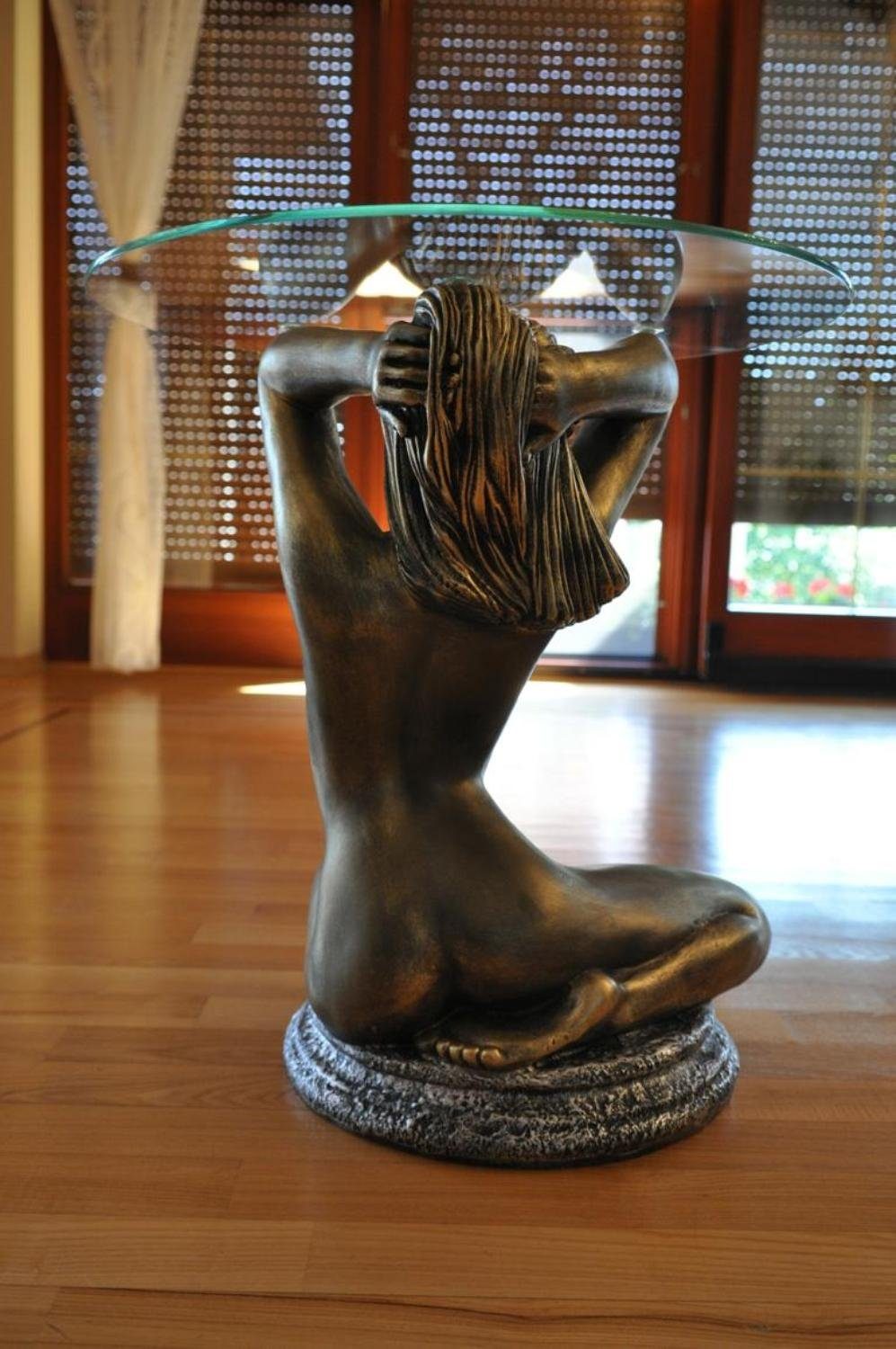 JVmoebel Skulptur Design Glastisch Beistell Klassisch cm Tisch 51 Medusa Couchtisch