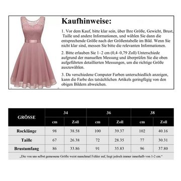 Opspring Abendkleid Kleid mit Rüschensaum Cocktailkleid Damen Hochzeit Abendkleid Kurz