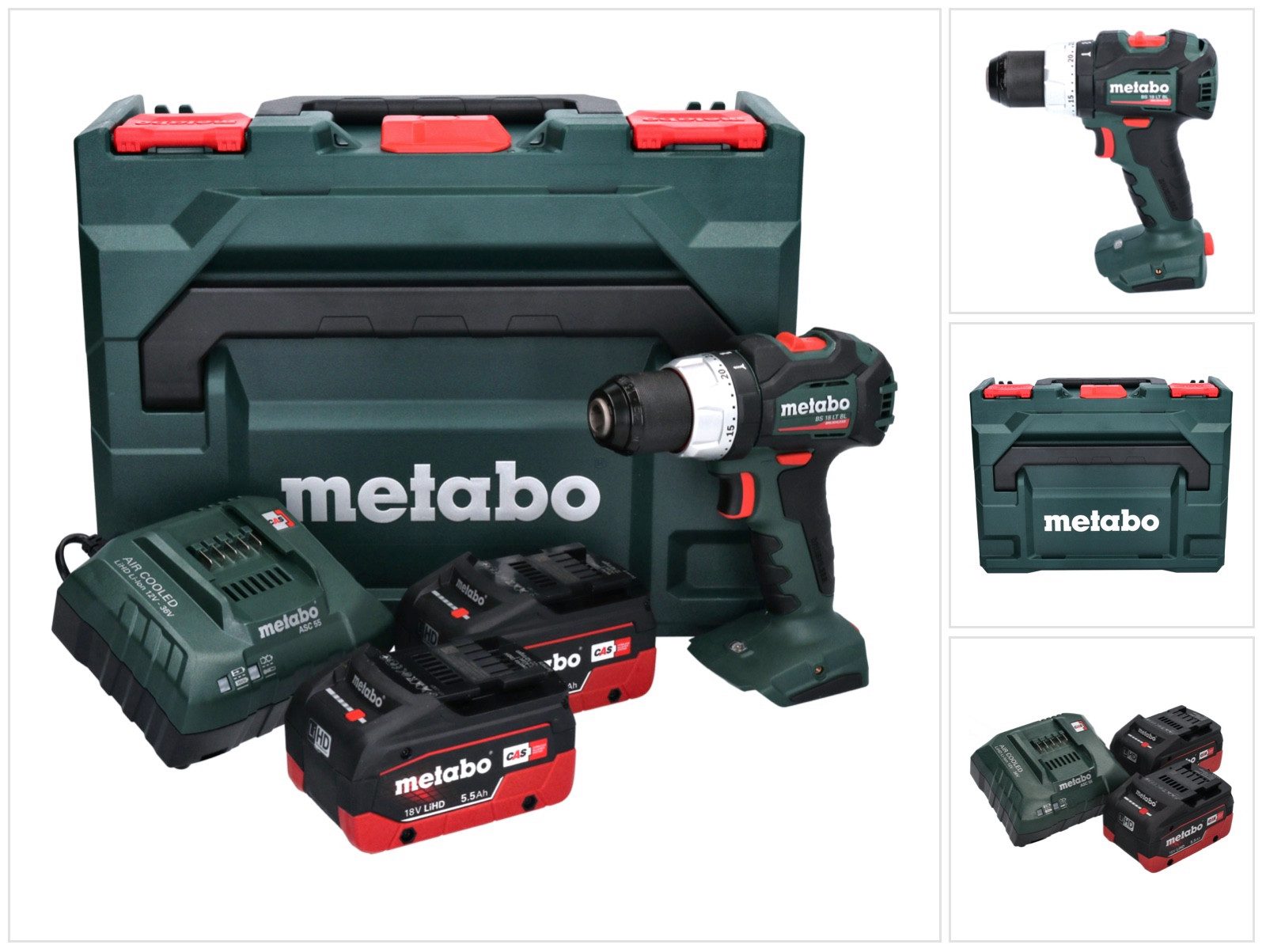 metabo Akku-Schrauber BS 18 LT BL Akku Bohrschrauber 18 V 75 Nm Brushless + 2x Akku 5,5 Ah